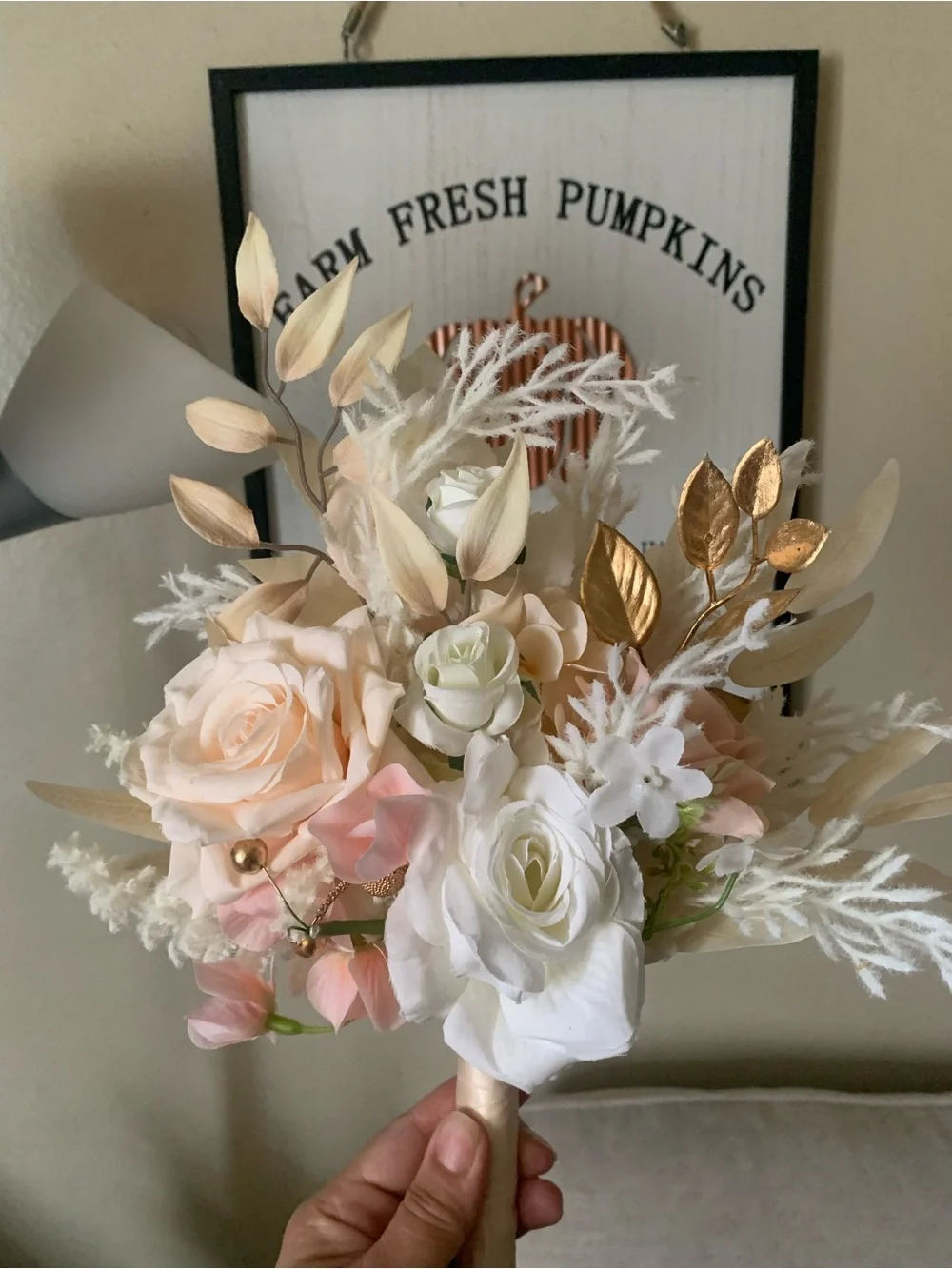 Home Accents Blush Neutral Faux Floral Bouquet